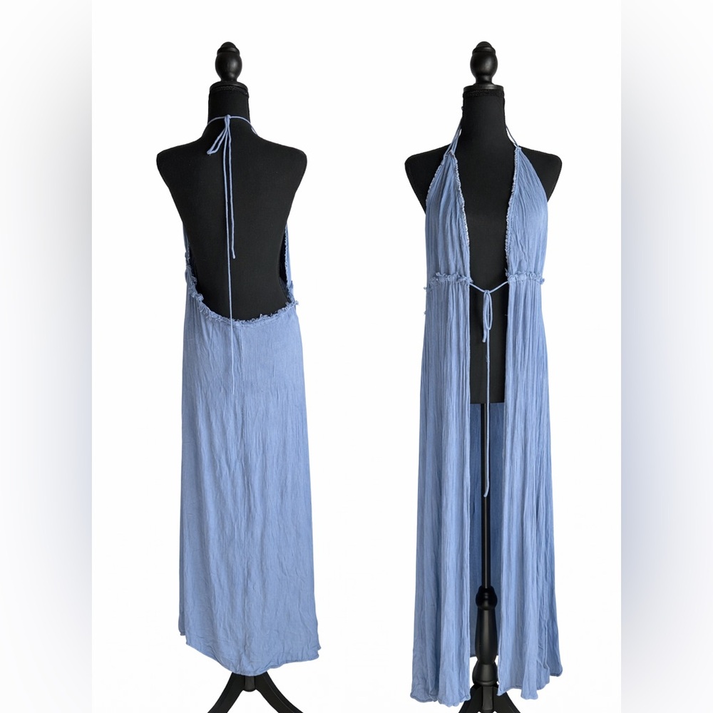 Light Blue Halter Maxi Top